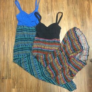 Set of 2 Maxi Dresses: Royal Blue & Black Size L